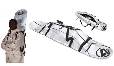 snowboard bag with backpack straps.